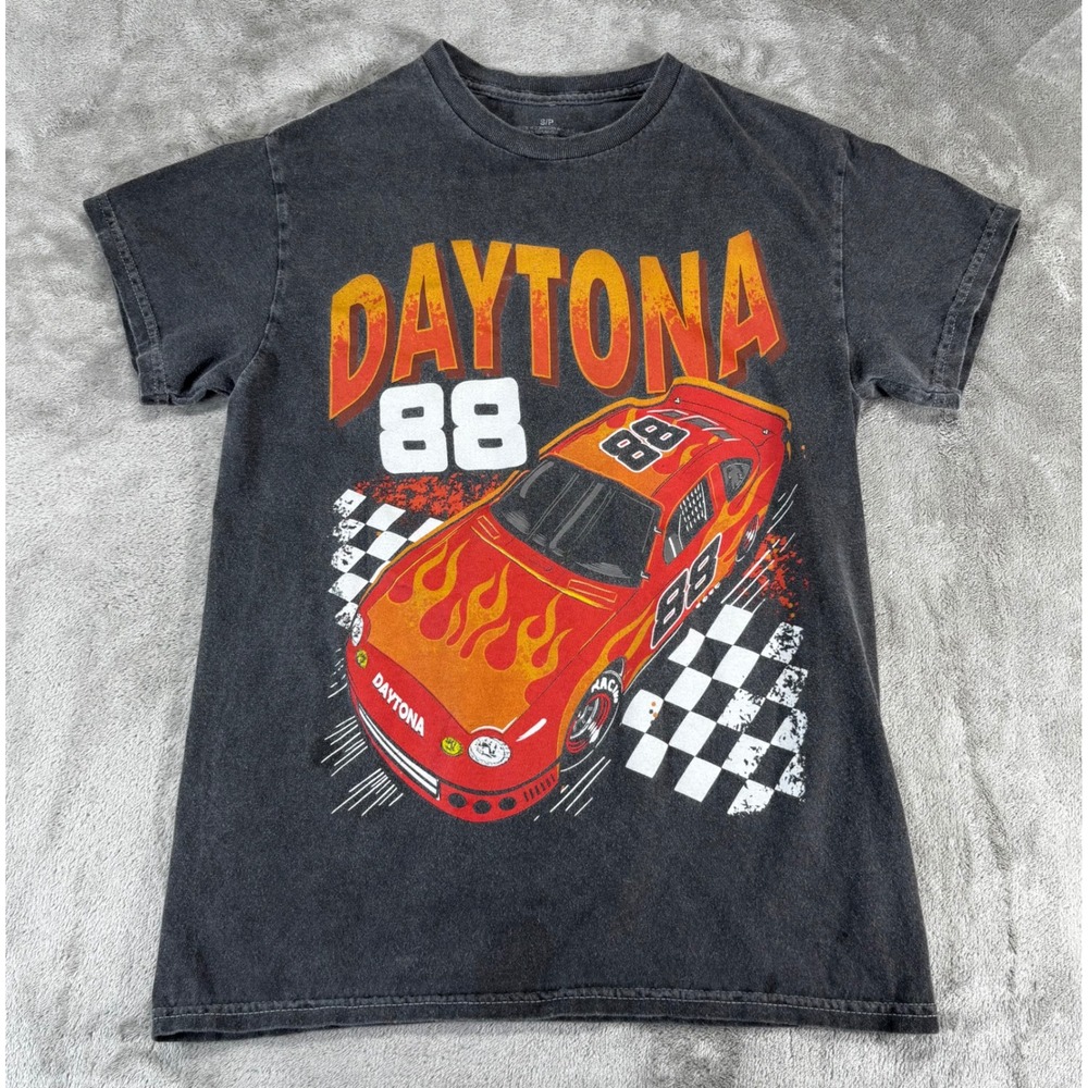 Unbranded Daytona 88 Racing Dale Jr. T-Shirt Mens XS Black Flame Graphic